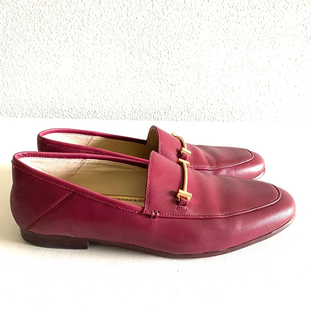 Sam Edelman Burgundy Loafers with Gold Accent